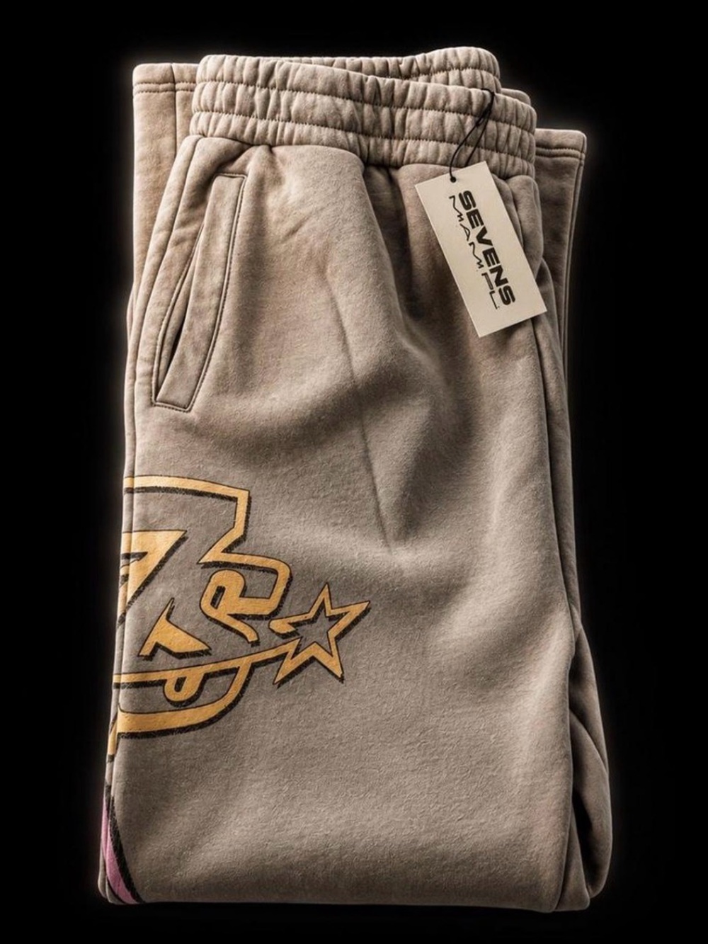 Seven7 ‘Beachside’ Beige Graphic Wide-Leg Sweat Pants - Size XL - NWT